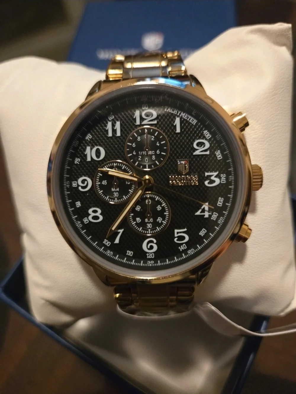 MPW-0319 Montres Prestige X Invicta Men's Watch Gold Tone Black Dial 43.5mm